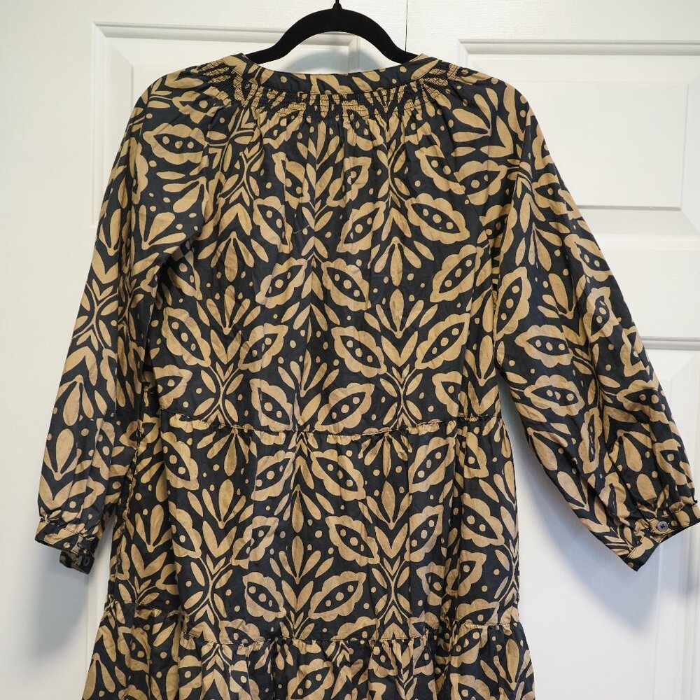 Lilla P Size P Black and Tan Patterned Button Up Dress - Picture 9 of 10